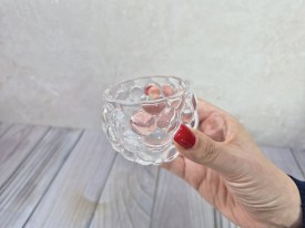 Vaso porta velas vidrio burbujas afuera